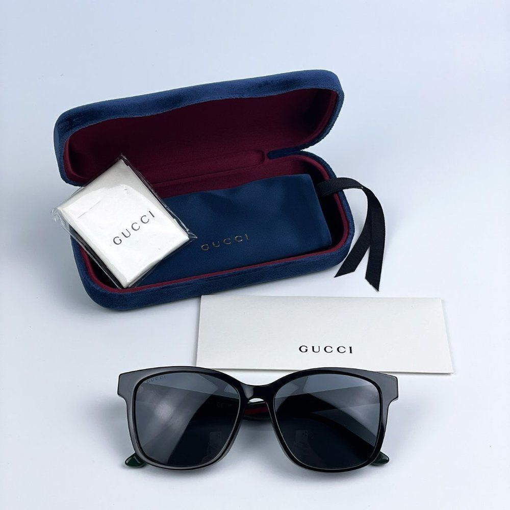 NEW Gucci GG0417SK 001 Black Multicolour Grey Oval Unisex Sunglasses - Picture 12 of 12